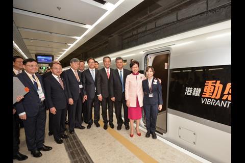 Participants in the opening ceremony on September 22 were able to sample MTR's new Vibrant Express trains.